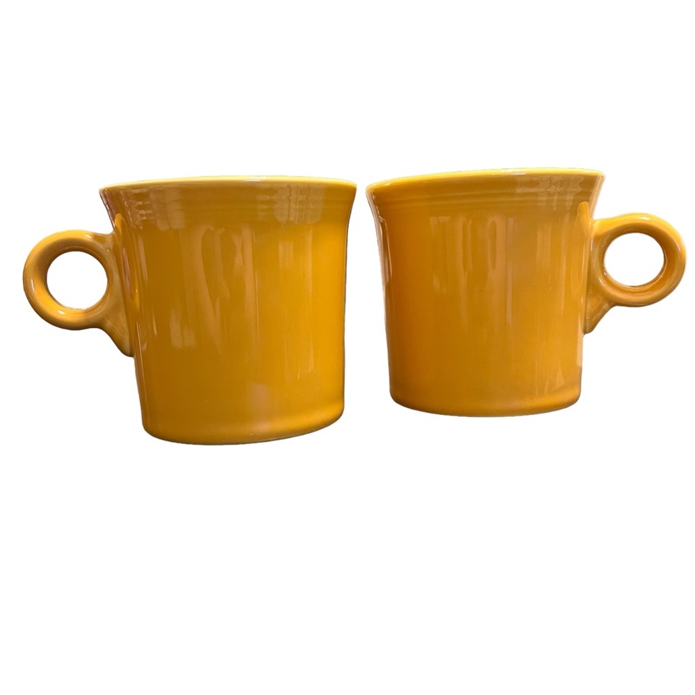 HLC Fiesta USA Yellow Tom & Jerry Ring Holder Coffee Cup Mug - Set of 2